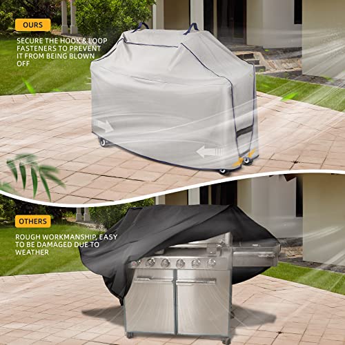 PALON Waterproof BBQ Grill Cover 75-Inch, Heavy Duty Outdoor Gas Grill Covers, with Built-in Vents Velcro, Barbecue Grills All Weather Protector for Weber Char-Broil Brinkmann Nexgrill and More - Grill Parts America