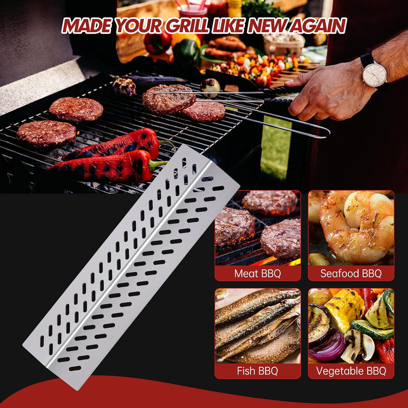 Grill Heat Shield Heat Plates for Bull Grill Replacement Parts 16631,16521, 16670, Cal Flame Replacement Parts, Bull Brahma, G Series 5 Burner Grill G5 BBQ18G05, Burner Covers BBQ Accessories