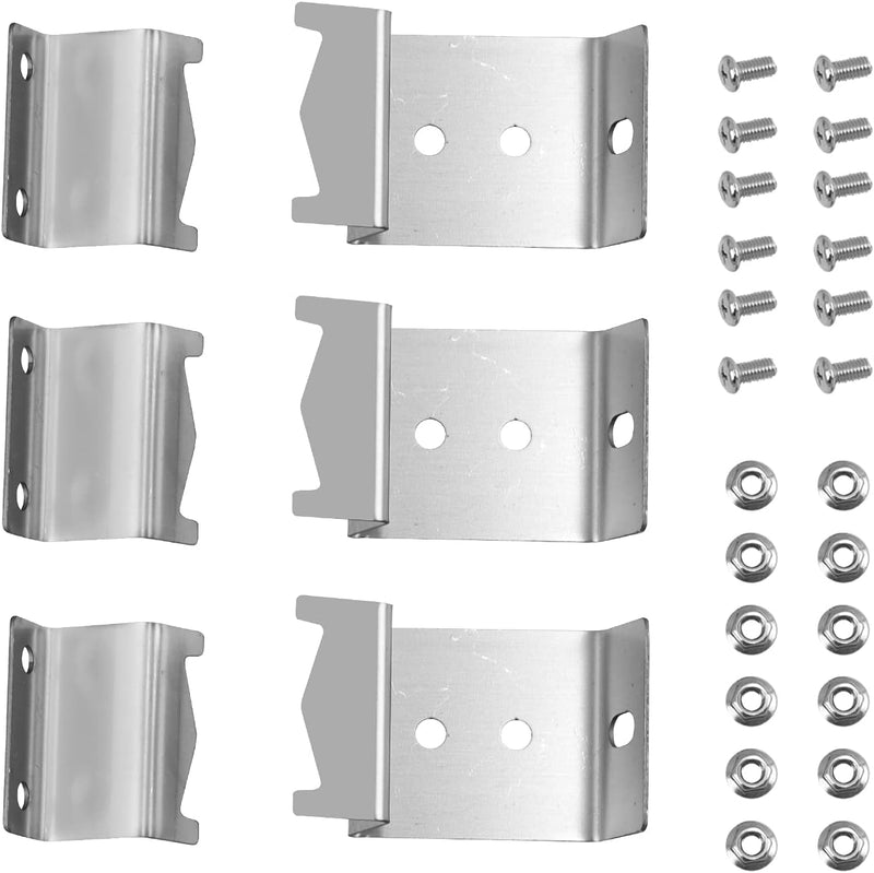 Grill Heat Plates Shield Flame Shield Brackets, Burner Hanger Brackets BBQ Gas Grill Replacement Parts Accessories with Screws for Chargriller 5050 Duo, 3001, 3008, 5050, 5072, 5650