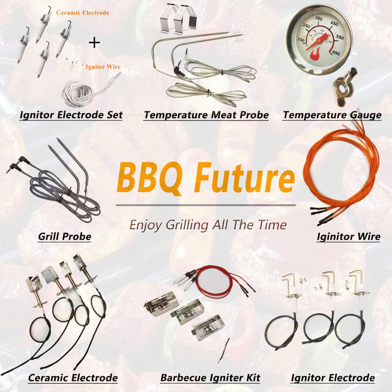 1.85 Inch BBQ Thermometer Gauge for Multiple Grills and BBQ Smokers, Barbecue Grill Temperature Gauge Replacement Parts, Silver