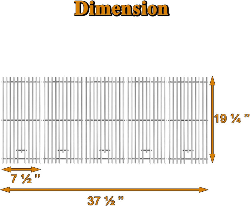 16517 Grill Grates Replacement Parts for Bull Grill Parts 5 Burner Brahma 30 Inch 57568 57569 57568CE 57569CE 57568AGA 57569AGA Lion Premuim L90000 40 Inch Stainless Steel Cooking Grate 5 Pcs