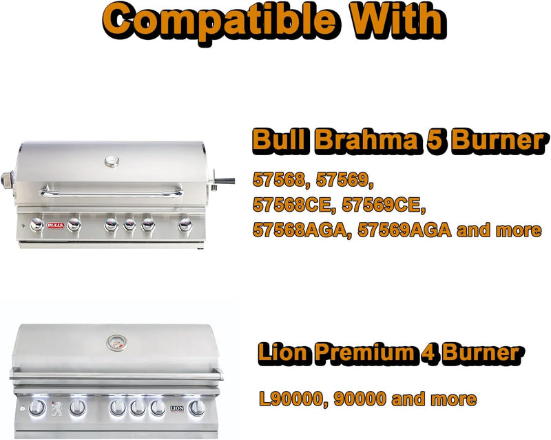 16517 Grill Grates Replacement Parts for Bull Grill Parts 5 Burner Brahma 30 Inch 57568 57569 57568CE 57569CE 57568AGA 57569AGA Lion Premuim L90000 40 Inch Stainless Steel Cooking Grate 5 Pcs