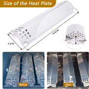 Grill Replacement Parts for Nexgrill 720-0830H, 4 Pack Grill Burners and Heat Plates Shield for Home Depot Nexgrill 4 Burner 720-0830H Gas Grills