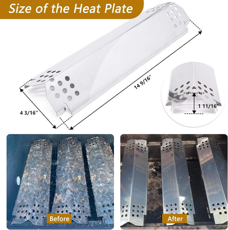 Grill Replacement Parts for Nexgrill 720-0830H, 4 Pack Grill Burners and Heat Plates Shield for Home Depot Nexgrill 4 Burner 720-0830H Gas Grills