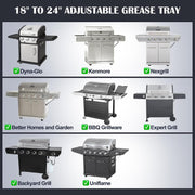 Grease Tray with Catch Pan for Nexgrill, Dyna Glo, Kenmore, BHG, Expert, Backyard Grill, Uniflame, BBQ Pro, BBQ Grillware Grill Replacement Parts, Adjustable 18''-24'' Gas Grill Drip Pan.