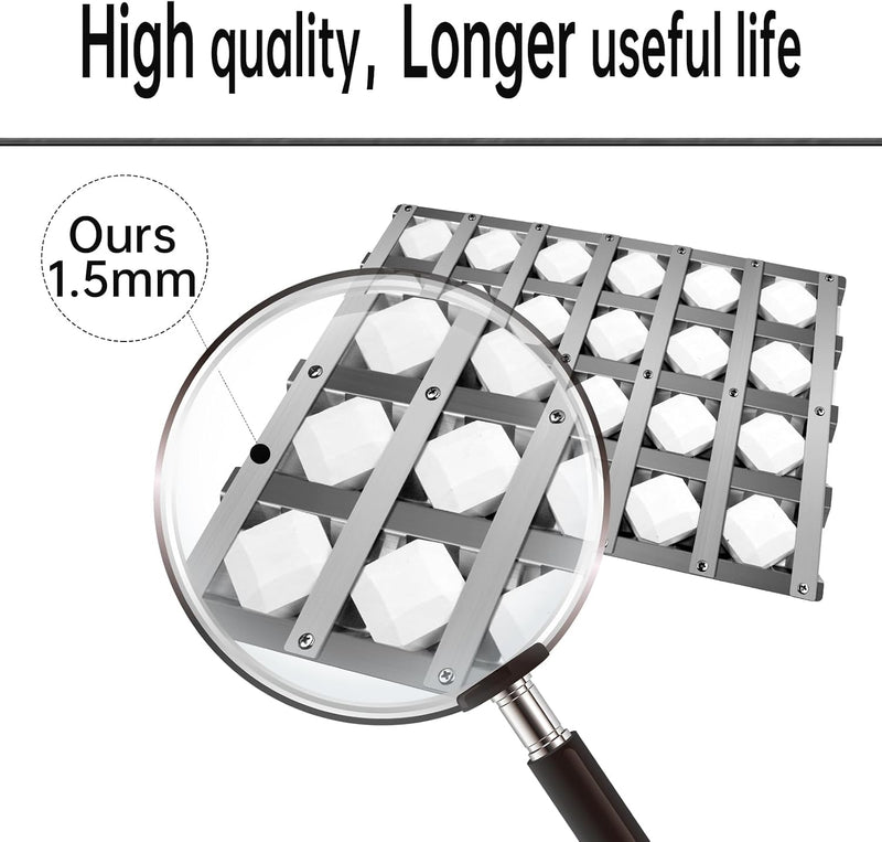 Grill Briquette Tray Grill Heat Plates for Alfresco Grill ALX2-30C, ALX2-42C, ALX2-42RFG, ALX2-56, ALX2-56BFG, 17.8125" Stainless Steel BBQ Heat Shield Flame Tamer with 72 Ceramic Briquettes
