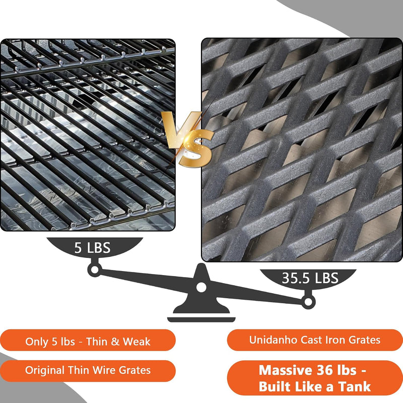 Grill Grates for Traeger Ironwood 885 Pro 780 Cooking Grate Cast Iron Grid Rack BBQ Replacement Parts HDW443 HDW436 KIT0451 Wood Pellet Smoker Accessories
