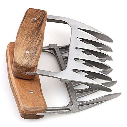 Metal Meat Claws, 1Easylife 18/8 Stainless Steel Meat Forks with Wooden Handle - Grill Parts America