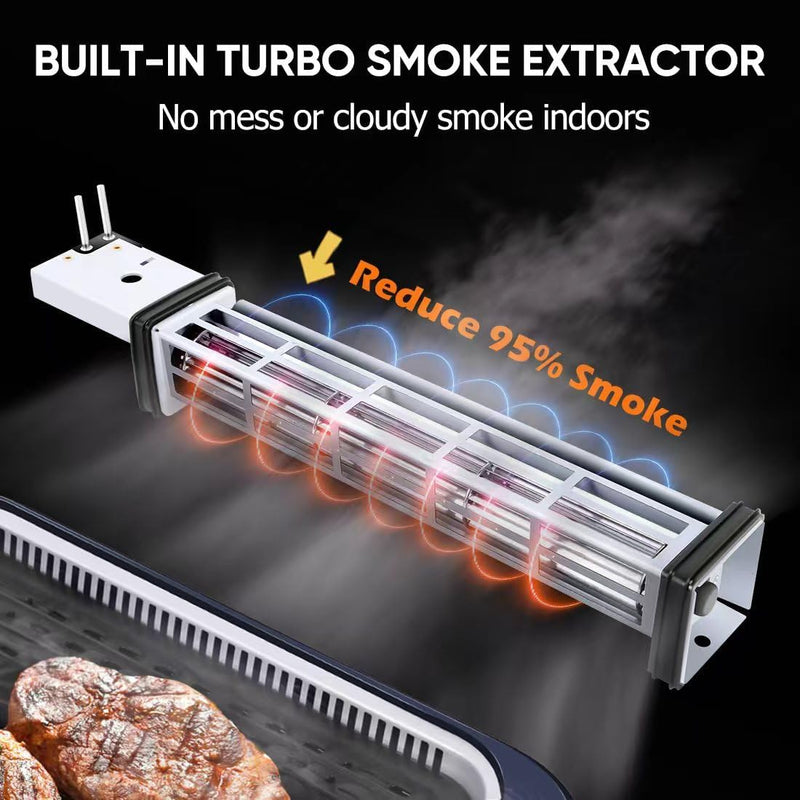 Indoor Grill  Electric Smokeless Grill Portable Korean BBQ, Blue