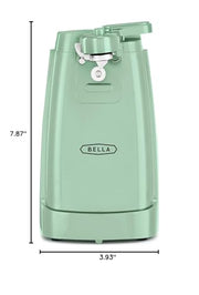 BELLA Electric Can Opener and Knife Sharpener, Multifunctional Jar and Bottle Opener with Removable Cutting Lever and Cord Storage, Stainless Steel Blade, Sage - Grill Parts America