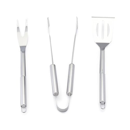 Amazon Basics 4-Piece Stainless Steel Barbeque Grilling Tool Set with Carry Bag - Grill Parts America