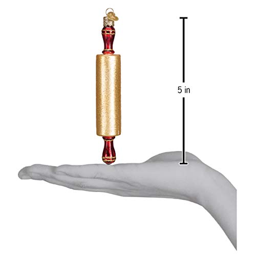 Old World Christmas Ornaments: Rolling Pin Glass Blown Ornaments for Christmas Tree (32224) 5 X 0.75 X 0.75 - Grill Parts America