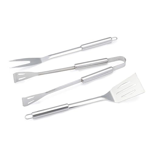 Amazon Basics 4-Piece Stainless Steel Barbeque Grilling Tool Set with Carry Bag - Grill Parts America