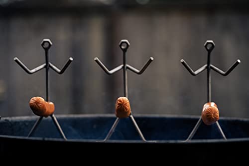 GUTE Hot Dog Roaster Stainless Steel Three Man Stick Figure Griller Funny Barbeque BBQ Grilling Gifts, Dad Gifts, Men Novelty Hotdog - Great for Parties, Birthdays, Tailgates! - Grill Parts America