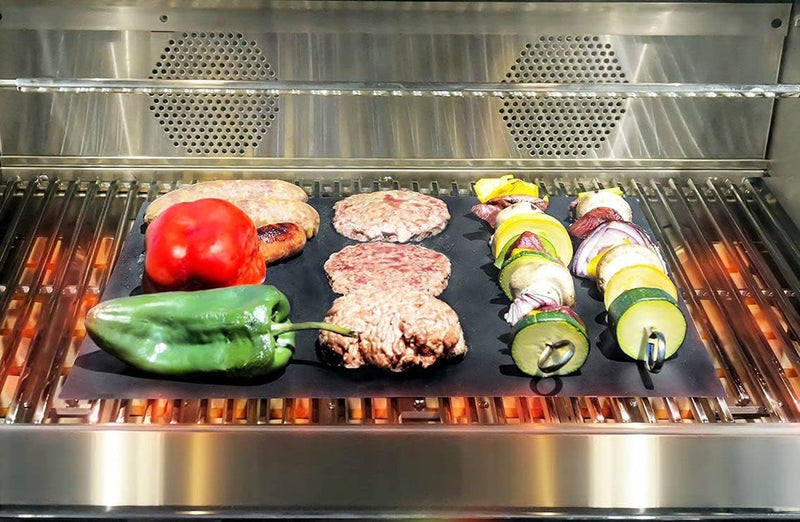 100% Non-Stick BBQ Grill Mat, 5 Pieces, Temperature Resistant -100F to +500F, Reusable and Dishwasher Safe