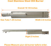 Heavy Duty Cast Stainless Steel 304 Bull Grill Burner Replacement Parts Outdoor Premium Gas BBQ Grill Burner for Bull Lion Cal Flame Blaze Aussie Bakers Chefs Turbo Coyote Jenn Air Nexgrill Charbroil