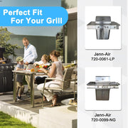 Grill Parts for Jenn-Air 720-0061-LP 720-0099-NG 720-0100-NG 720-0171, 3 Pack Heat Plates and 304 Stainless Steel Grill Burners for Jennair Jenn Air 720-0061 Gas Grill Models