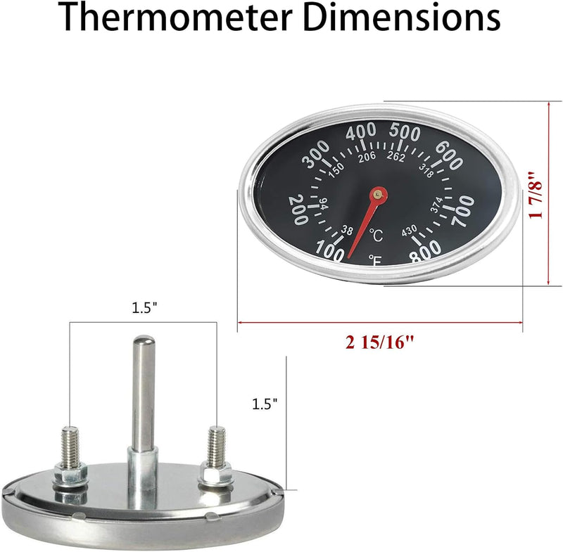Replacement Parts for Nexgrill 4 Burner 720-0830H 720-0830D, Grill Heat Shield, Burners & Thermometer Kit for Nexgrill 720-0888 720-0882S 720-0894F, Members Mark 720-0830G Grill.