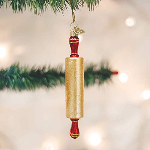 Old World Christmas Ornaments: Rolling Pin Glass Blown Ornaments for Christmas Tree (32224) 5 X 0.75 X 0.75 - Grill Parts America