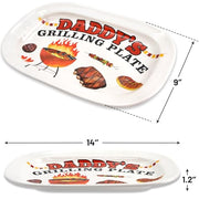 BBQ Daddys Grilling Platter Gifts for Dad Fathers Day Gift Barbecue Serving Tray Plate Dishes Birthday Men Grandpa Outdoor Indoor - Grill Parts America