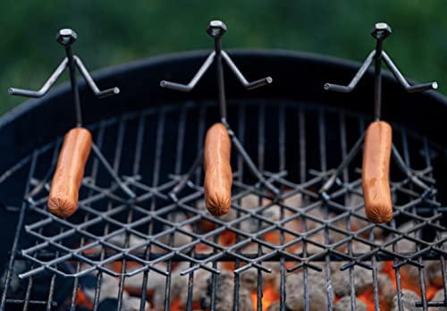 GUTE Hot Dog Roaster Stainless Steel Three Man Stick Figure Griller Funny Barbeque BBQ Grilling Gifts, Dad Gifts, Men Novelty Hotdog - Great for Parties, Birthdays, Tailgates! - Grill Parts America