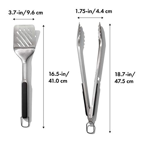 OXO Good Grips Grilling Tools, Tongs and Turner Set, Black - Grill Parts America