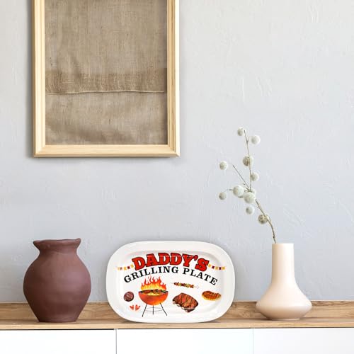 BBQ Daddys Grilling Platter Gifts for Dad Fathers Day Gift Barbecue Serving Tray Plate Dishes Birthday Men Grandpa Outdoor Indoor - Grill Parts America