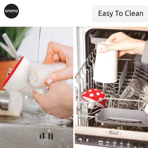OTOTO Mushroom - Foldable Small Kitchen Funnel with Wide Mouth for Jars. Bottle Liquid Transfer - Silicone, 100% Food Safe, BPA Free, Dishwasher Safe - Grill Parts America