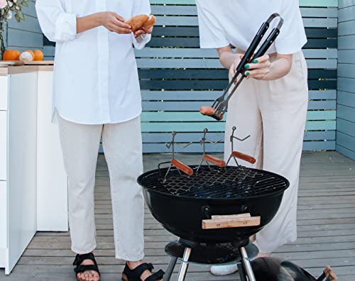 GUTE Hot Dog Roaster Stainless Steel Three Man Stick Figure Griller Funny Barbeque BBQ Grilling Gifts, Dad Gifts, Men Novelty Hotdog - Great for Parties, Birthdays, Tailgates! - Grill Parts America