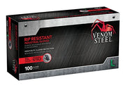 Venom Steel Industrial Nitrile Gloves, Chemical Resistant Disposable Black Gloves, Latex-Free, Powder-Free, Textured Grip, Heavy Duty Two-Layer Protection, 6 mil, One Size Fits Most, 100 Count - Grill Parts America