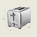 bella Stainless Steel 2 Slice Toaster with Extra Wide Slots & Removable Crumb Tray, 6 Browning Options, Auto Shut Off & Reheat Function, Toast Bread, Bagel & Waffle - Grill Parts America