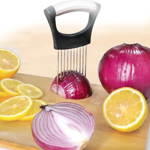 JAYVAR Onion Holder for Slicing, Lemon Slicer Onion Cutter for Slicing, Vegetable Cutter for Potato and Tomato, Avocados, Eggs, Food Slicer Assistant Tool for Slicing Fruit Lemon and Meat - Grill Parts America