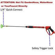 Tool Daily Deluxe Pressure Washer Gun, with Replacement Wand Extension, 5 Nozzle Tips, M22 Fitting, 40 Inch, 5000 PSI - Grill Parts America