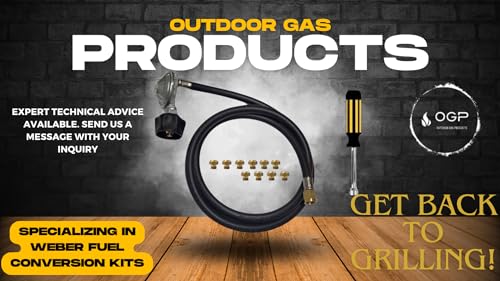 Propane Conversion Kit from NG to LP Fit For Weber SUMMIT 670 - SUMMIT 660 or the - - SUMMIT 650 Models - 5' Propane Hose and Regulator Assembly - PreDrilled Orifices for ALL Burners Included - Grill Parts America