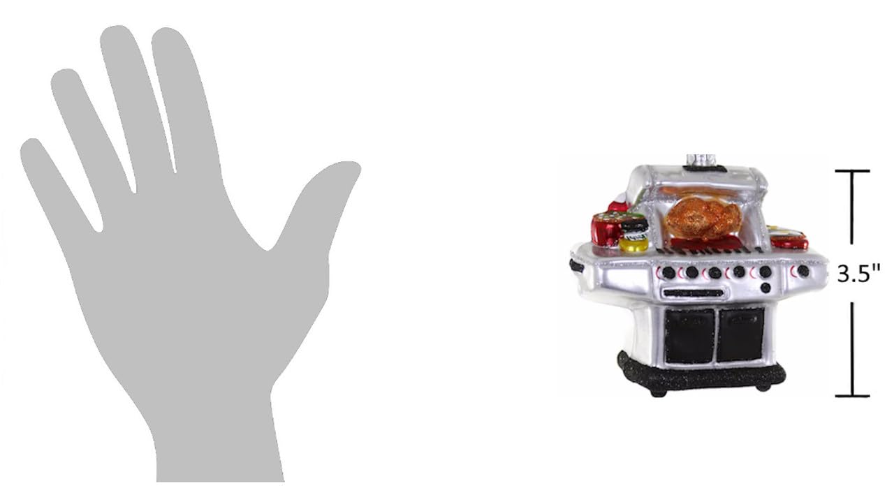 The Bridge Collection BBQ Grill Christmas Ornament - Barbeque Grill with Meat & Cheese Ornament for Husband, Dad, or Anyone Who Loves to Grill - Grill Parts America