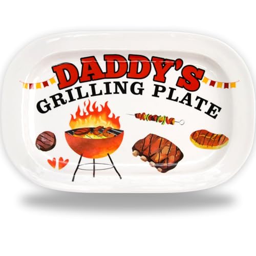 BBQ Daddys Grilling Platter Gifts for Dad Fathers Day Gift Barbecue Serving Tray Plate Dishes Birthday Men Grandpa Outdoor Indoor - Grill Parts America