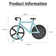 K-SPEED Pizza Cutter, Bicycle Pizza Cutter Stainless Steel Double Pizza Cutter with Non-stick Coating and Display Stand for Holiday Vacation Housewarming Cool Kitchen Gadget, (1PCS Baby Blue) - Grill Parts America