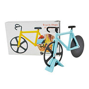 K-SPEED Pizza Cutter, Bicycle Pizza Cutter Stainless Steel Double Pizza Cutter with Non-stick Coating and Display Stand for Holiday Vacation Housewarming Cool Kitchen Gadget, (1PCS Baby Blue) - Grill Parts America