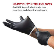 Venom Steel Industrial Nitrile Gloves, Chemical Resistant Disposable Black Gloves, Latex-Free, Powder-Free, Textured Grip, Heavy Duty Two-Layer Protection, 6 mil, One Size Fits Most, 100 Count - Grill Parts America