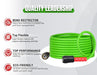YAMATIC Pro Flexible Pressure Washer Hose for Gas Electric Power Washer Replacement, 25 FT Kink Resistant Extension With 3/8" Quick Connect Adapters, Leak-Free M22 Fittings, 1/4" 3200 PSI, Green - Grill Parts America
