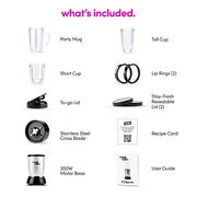 Magic Bullet Blender, Small, Silver, 11 Piece Set - Grill Parts America