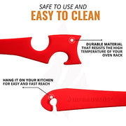 Silicone Oven Rack Push Pull Tool with Longer Handle, Shelf Puller for Air Fryer Toaster Ovens and Kitchen Oven, Stick with Hook Tool for Small Kitchen Appliances, Cool Kitchen Gadgets and Accessories - Grill Parts America