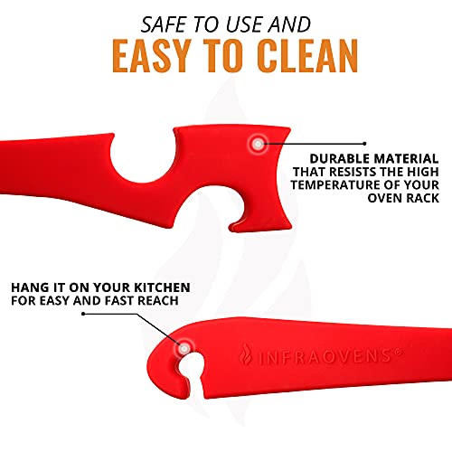 Silicone Oven Rack Push Pull Tool with Longer Handle, Shelf Puller for Air Fryer Toaster Ovens and Kitchen Oven, Stick with Hook Tool for Small Kitchen Appliances, Cool Kitchen Gadgets and Accessories - Grill Parts America
