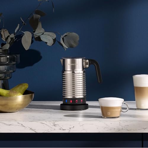 Nespresso Aeroccino4 Dishwasher-Safe Electric Milk Frother with Four Styles of Preparation (Silver and Black) - Grill Parts America