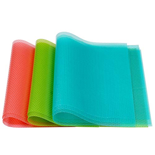 AKINLY 9 Pack Refrigerator Mats,Washable Fridge Mats Liners Easy to Clear Fridge Pads Mat Shelves Drawer Table Mats Refrigerator Liners for Shelves,3Red/3Green/3Blue - Grill Parts America