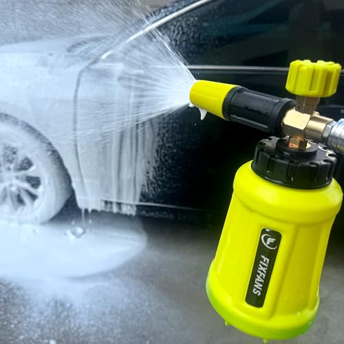 FIXFANS Foam Cannon, Wide Neck Snow Foam Lance with Replacement Adapter for Portland Husky and Ryobi Pressure Washer, Heavy Duty Power Washer Foam Blaster with 1/4 Inch Quick Connector, 5 Nozzle Tips - Grill Parts America