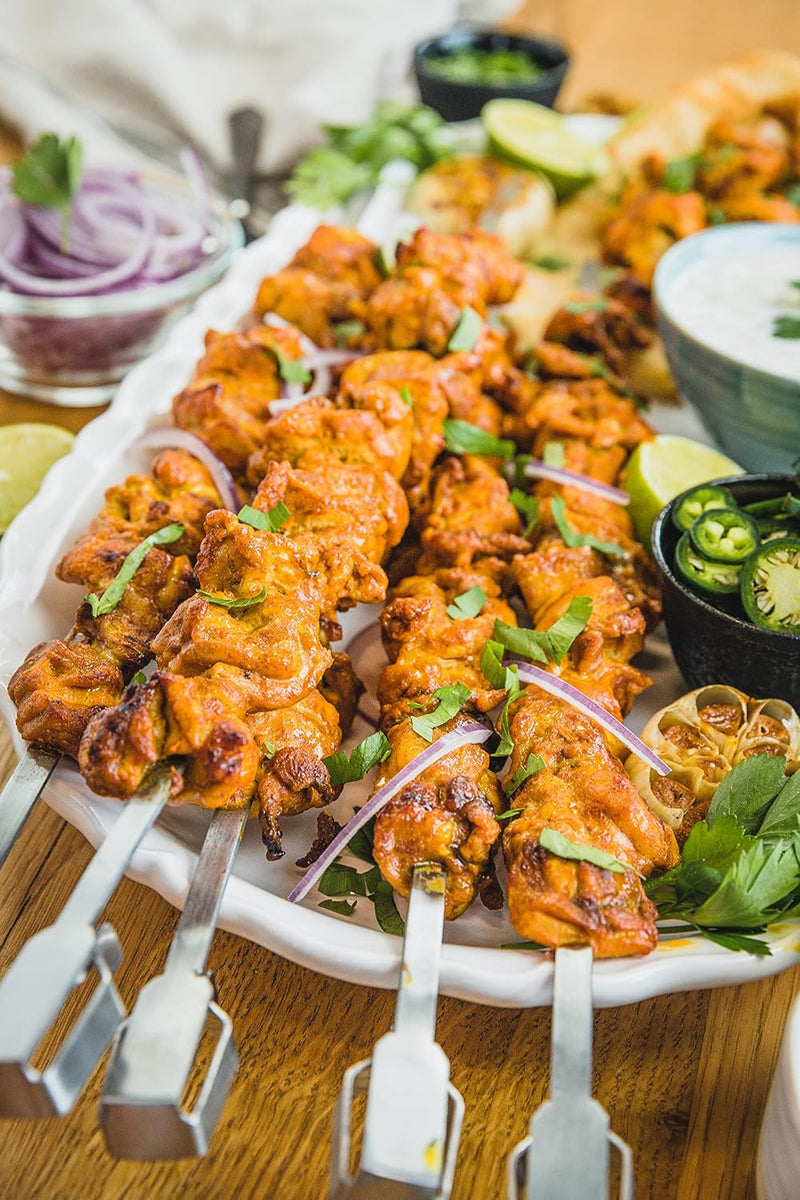 Napoleon Rotisserie Shish-Kebab Skewer Set - Fits Most Spit Rods, 6 Skewers, 2 Rotisserie Plates, Does Not Include Rotisserie