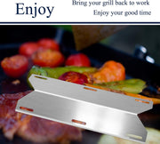 BBQ Gas Grill Replacement Parts, Stainless Steel Heat Plates Heat Tent Shield Burner Cover Kit for Jenn-Air 720-0062, Members Mark 720-0586A, Nexgrill 720-0063, Costco Kirland, 17 3/4" X 6 3/8"