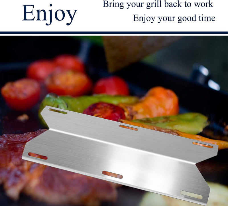 BBQ Gas Grill Replacement Parts, Stainless Steel Heat Plates Heat Tent Shield Burner Cover Kit for Jenn-Air 720-0062, Members Mark 720-0586A, Nexgrill 720-0063, Costco Kirland, 17 3/4" X 6 3/8"