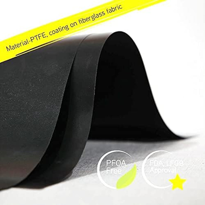 100% Non-Stick BBQ Grill Mat, 5 Pieces, Temperature Resistant -100F to +500F, Reusable and Dishwasher Safe